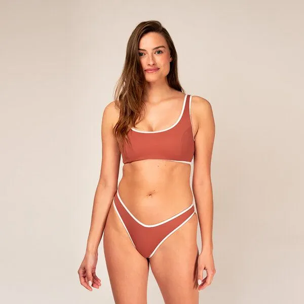 Woodlike Ocean Woodlike Ocean Allie Bikini Top - wendebar white / rose brown / lila, Braun, – Produktbild 2 von 3