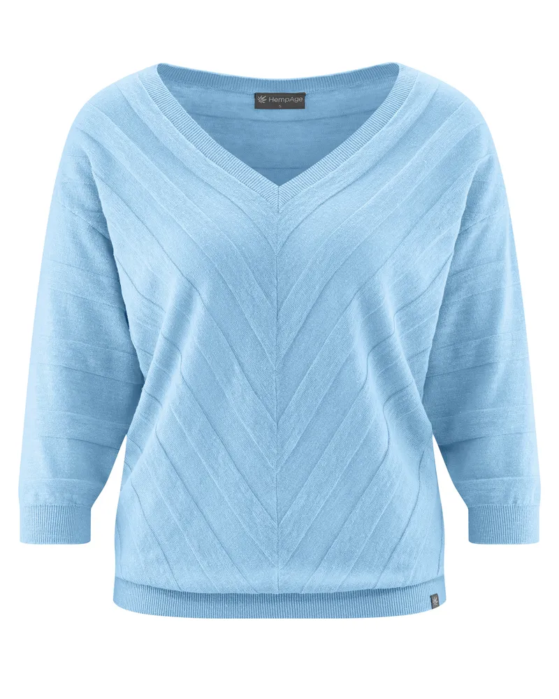 HempAge Hempage Damen vegan Strickpullover In Gletscherblau, Blau, – Produktbild 1 von 2