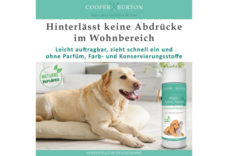 Cooper&Burton Pfotenpflege Pfotenbalsam auch für Nasen & Schnauzen, Hunde & Katzen Cooper&Burton, 40 ml, Pflegt Pfoten Nase Schnauze schütz vor Asphalt Streusalz Untergrund – Produktbild 4 von 5