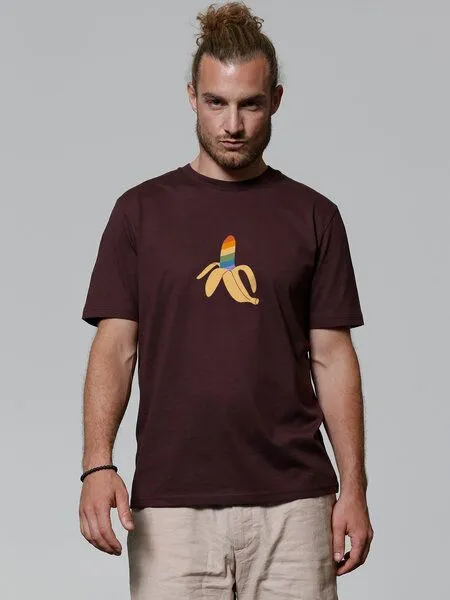 watapparel watapparel T-Shirt Unisex Rainbow Banana, Red brown, – Produktbild 2 von 3