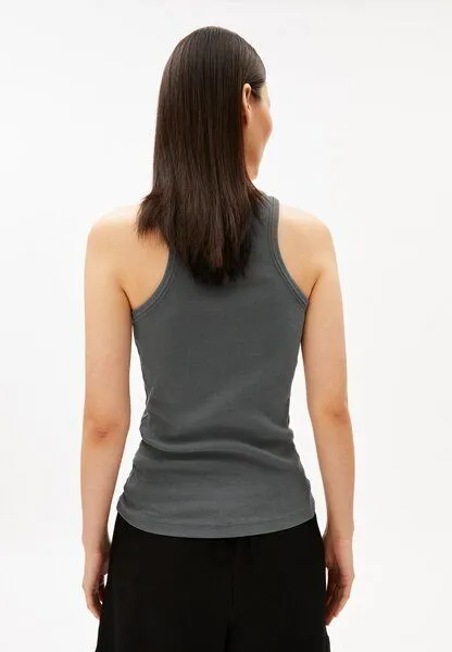 ARMEDANGELS ARMEDANGELS GMT DYE RIB Damen Top aus Bio-Baumwoll Mix, Space steel, – Produktbild 2 von 4