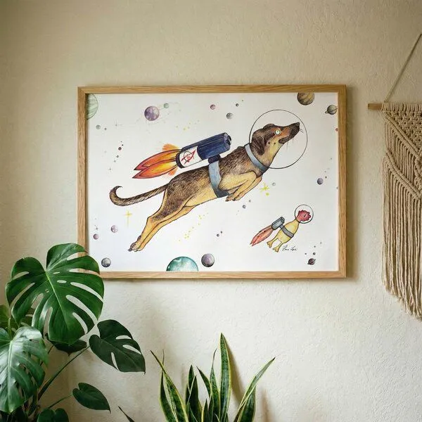 LIGARTI Kunstdruck »Lotti in Space« von LIGARTI | A4, A3 oder A2 | Wandbild | Poster | Kunst – Produktbild 2 von 3