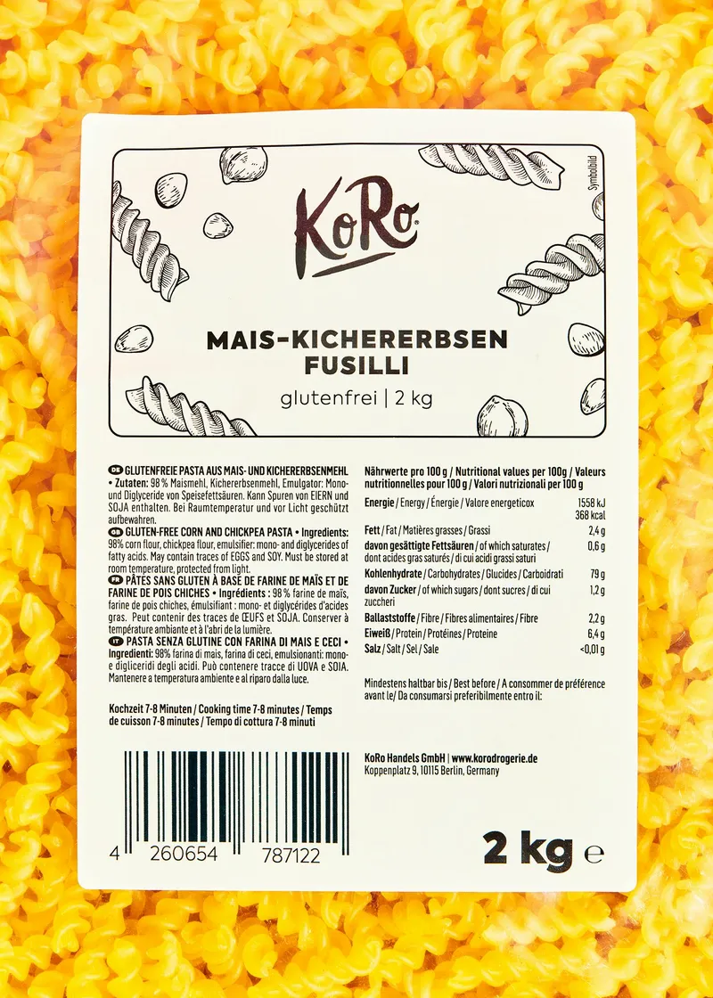 KoRo Fusilli aus Mais und Kichererbsen 2 kg – Produktbild 3 von 5