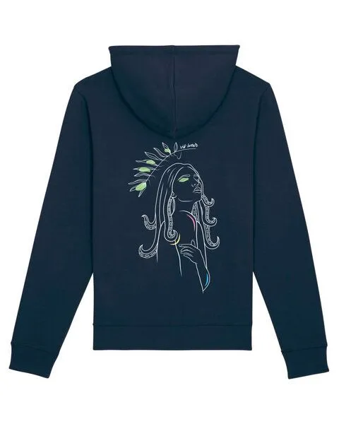 vis wear vis wear Medusa - Hoodie aus Bio-Baumwolle, Marineblau, – Produktbild 1 von 4