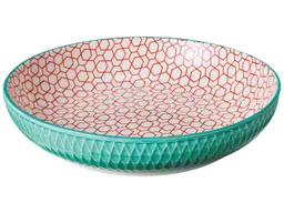 cilio cilio Schale "AMICI" aus Porzellan mit Dekor, H 4,5 cm, Ø 21,5 cm, Rauten türkis – Produktbild 1 von 1