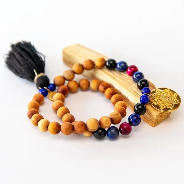 Divasya Divasya Mala Armband Sandalwood Bliss & Sandalwood Midnight - Wickelarmband, Schwarz, – Produktbild 2 von 4