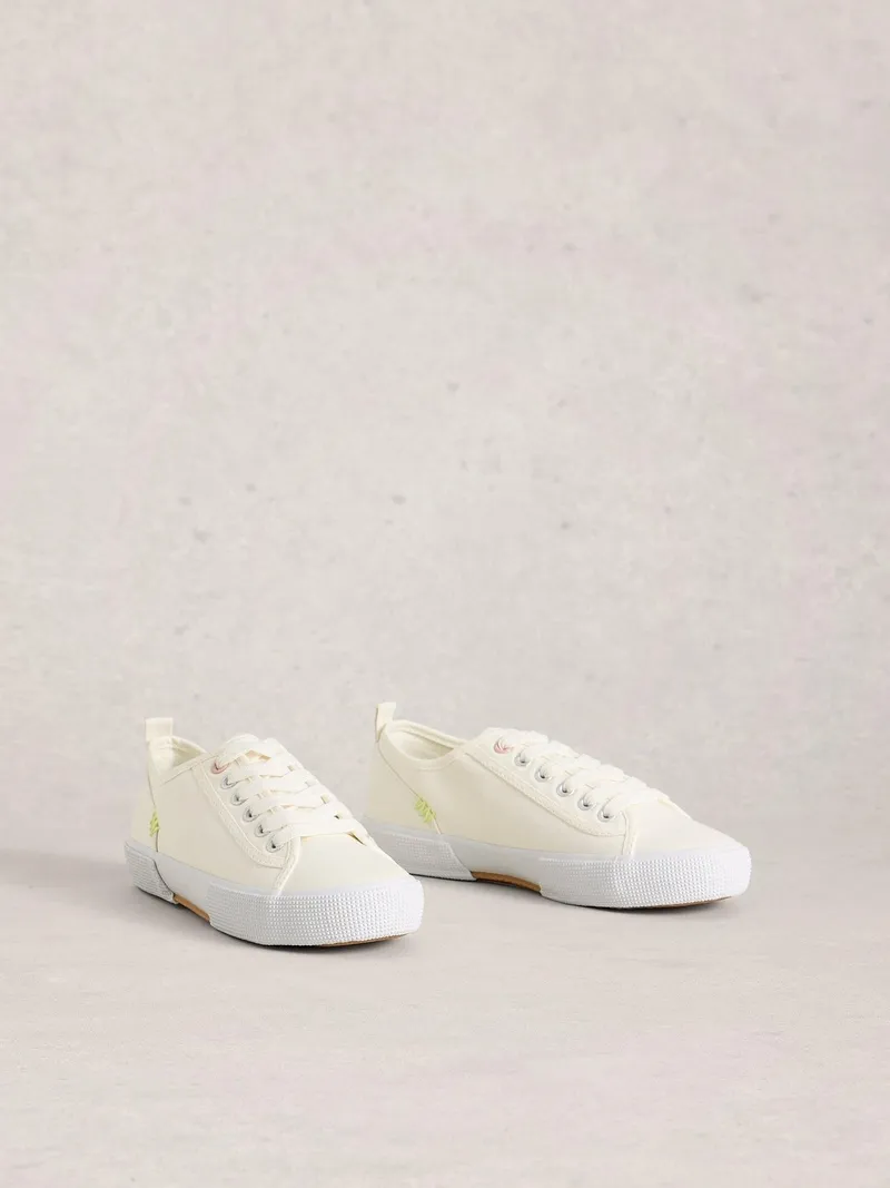 White Stuff Pippa Stoffturnschuhe - 36, Reines weiß, – Produktbild 2 von 4