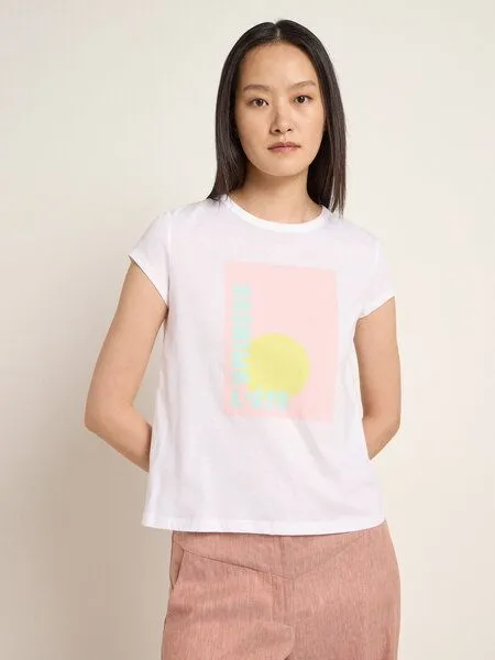 LANIUS LANIUS Shirt mit überschnittener Schulter aus Bio-Baumwolle, White, – Produktbild 3 von 4