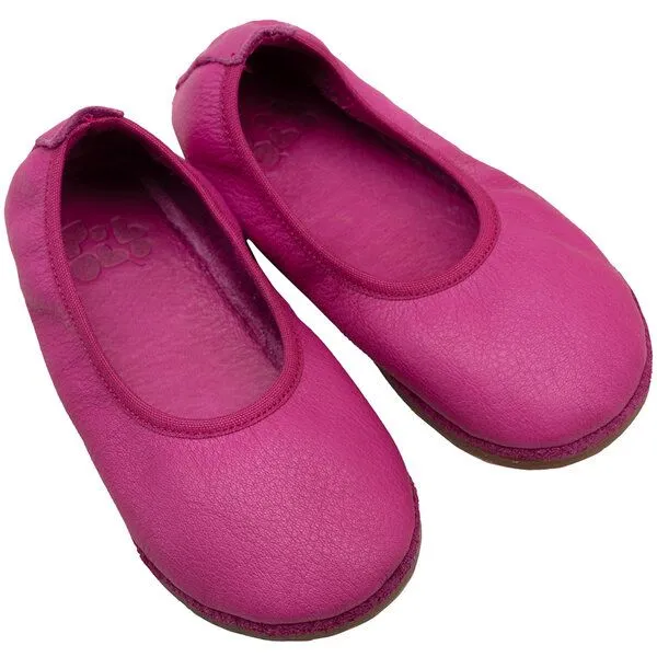 Pololo Pololo Barfuß-Ballerina aus pflanzlich gegerbtem Leder mit Ledersohle, Größen 20-34, Pink, – Produktbild 1 von 3