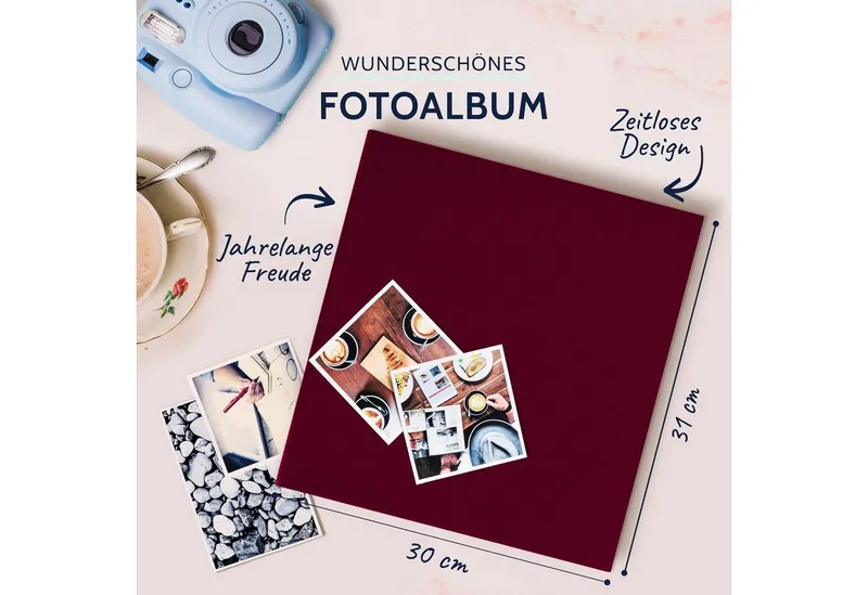 Goldbuch Goldbuch Fotoalbum GOLDBUCH Fotoalbum Summertime 100 weiße Seiten mit Trennblättern 30x31, Rot, – Produktbild 2 von 6