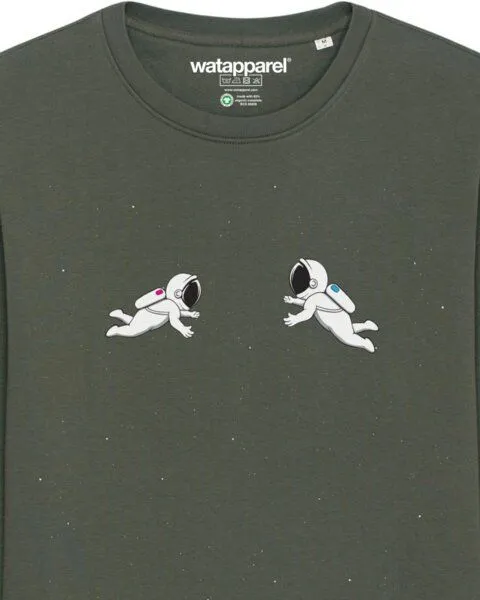 watapparel watapparel Sweatshirt Unisex Space love, Khaki, – Produktbild 3 von 3