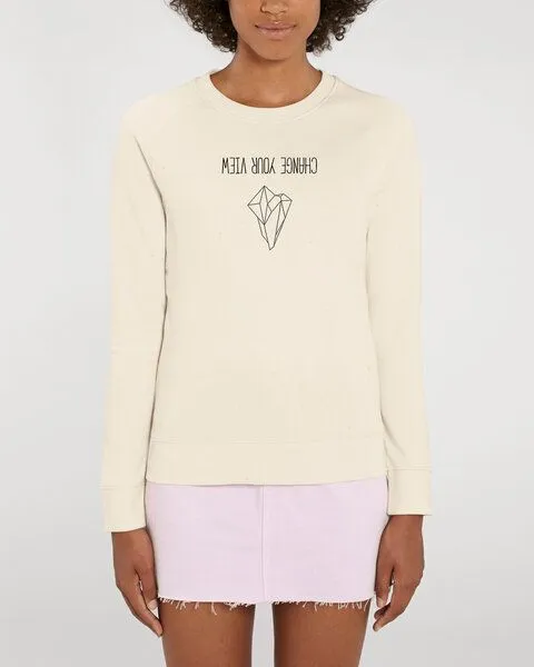 Human Family Human Family Bio Damen Rundhals Sweatshirt "Feel - Change your view" - in 7 Farben, Natural, – Produktbild 1 von 3
