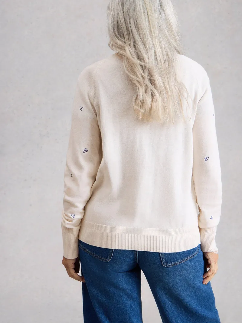 White Stuff Bestickte Strickjacke Lulu - 36, Elfenbein multi, – Produktbild 4 von 4