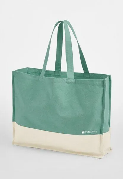 TORLAND TORLAND Bio-Baumwoll Strandtasche Shopa, Grün (sage green/natural), – Produktbild 1 von 1