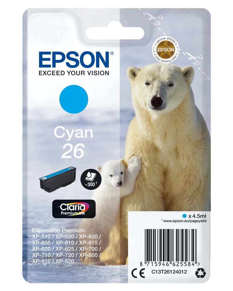 Epson Epson Tintenpatrone T2612/ 26 cyan – Produktbild 1 von 2