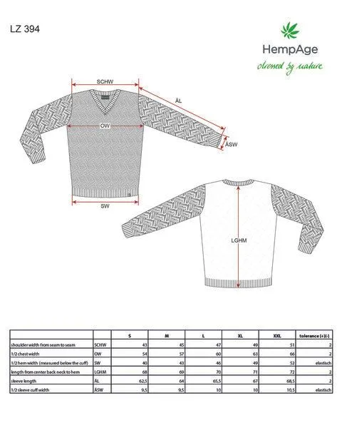HempAge HempAge Pullover aus Hanf und Bio-Baumwolle mit Rautenmuster, Schwarz (anthrazit), – Produktbild 2 von 2