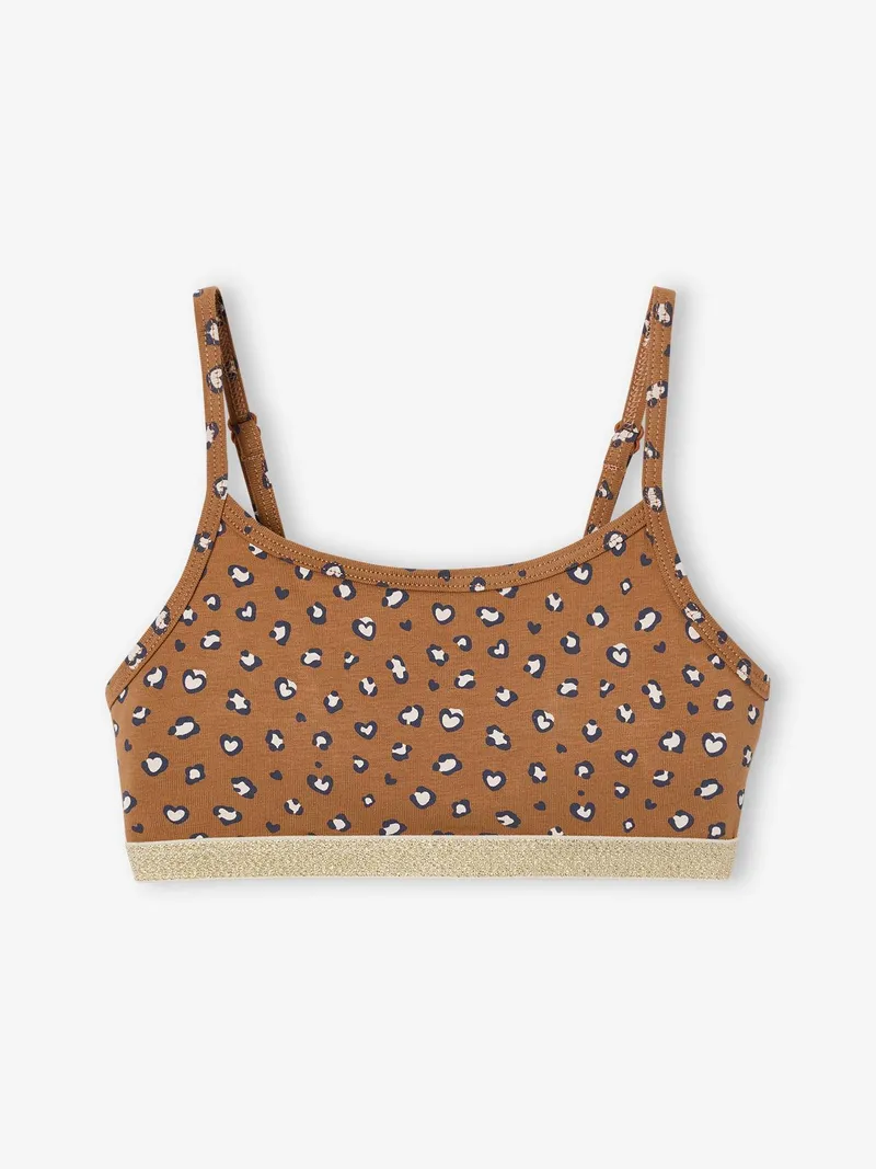 Vertbaudet 2er-Pack Mädchen Bustiers mit Leo-Print, Beige, – Produktbild 2 von 3