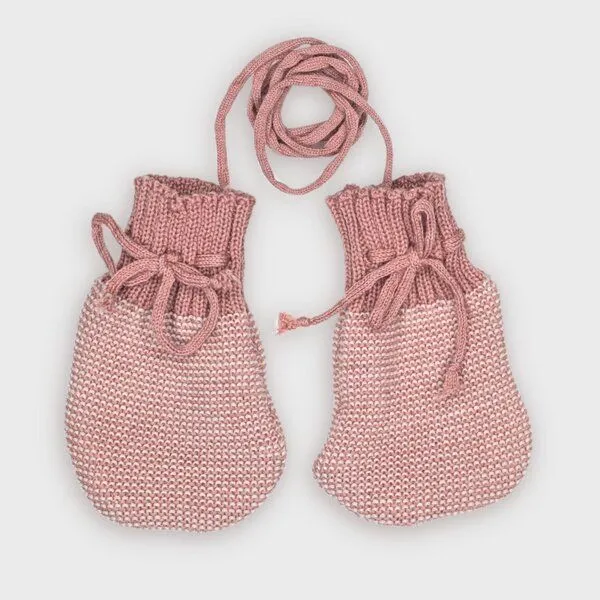 Disana Disana Strick-Handschuhe bio Merinowolle, Rosé-natur, – Produktbild 1 von 4