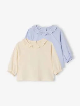Vertbaudet 2er-Pack Baby Langarmshirts mit Rüschenkragen BASIC – Produktbild 1 von 1