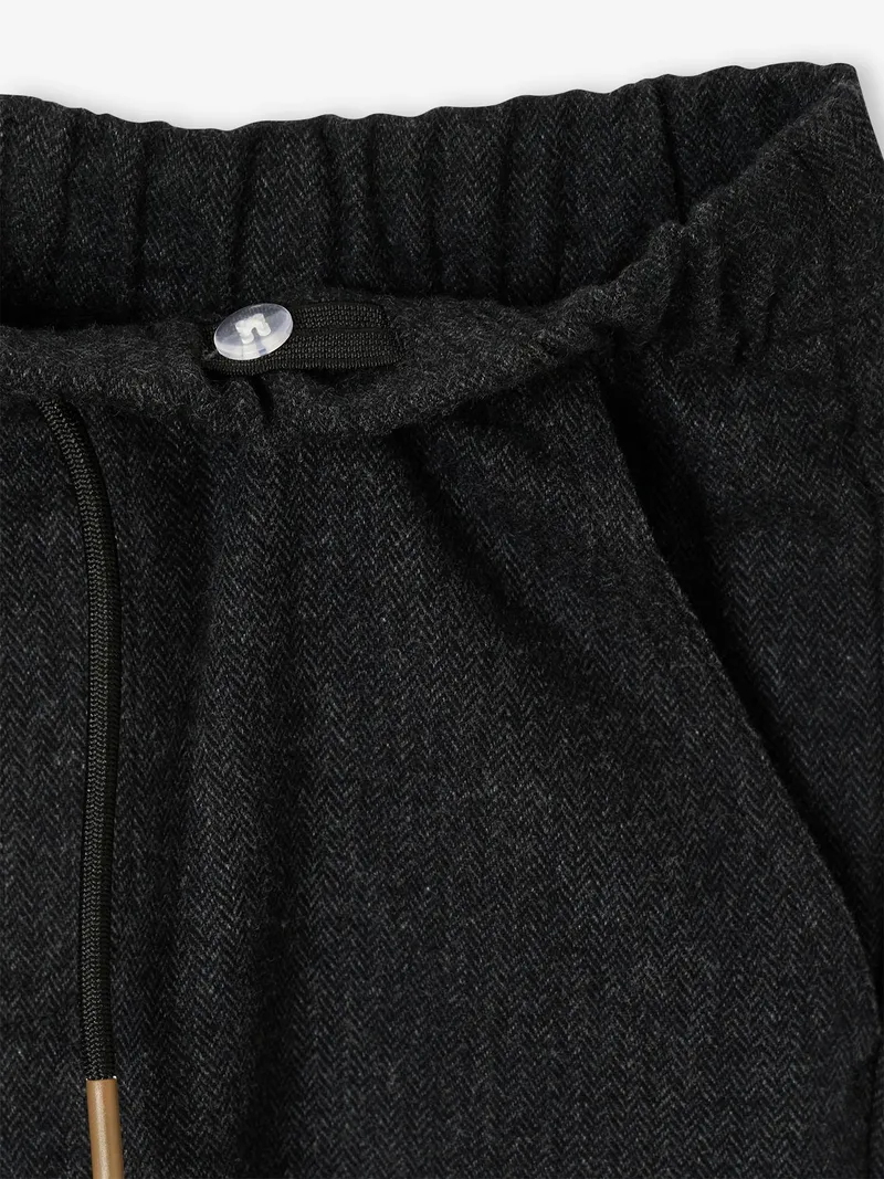 Vertbaudet Vertbaudet Gerade Hose mit Fischgrätenmuster Jungen, Anthrazit, – Produktbild 3 von 3