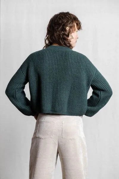 Jyoti - Fair Works Jyoti - Fair Works Baby-Alpaka Strickcardigan Betana, Grün, – Produktbild 3 von 4