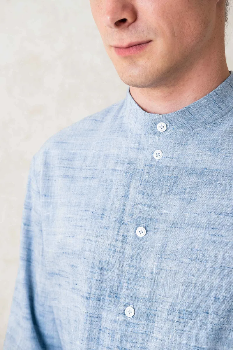 Jyoti - Fair Works Jyoti - Fair Works Herren vegan Hemd Slim-Fit Hemd Hellblau, Hellblau, – Produktbild 2 von 2