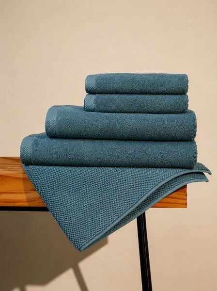 Pamukia Badset in Blau für 2 Personen aus 100 % Bio-Baumwolle | Kollektion Essence | Pamukia, Blau, – Produktbild 2 von 4