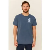 ilovemixtapes ilovemixtapes Unisex T-Shirt „Der Zweig“ – Bio-Baumwolle, Stone Washed Sage Green, Denim Blue & Black, Fair Wear, Blau, – Produktbild 1 von 1