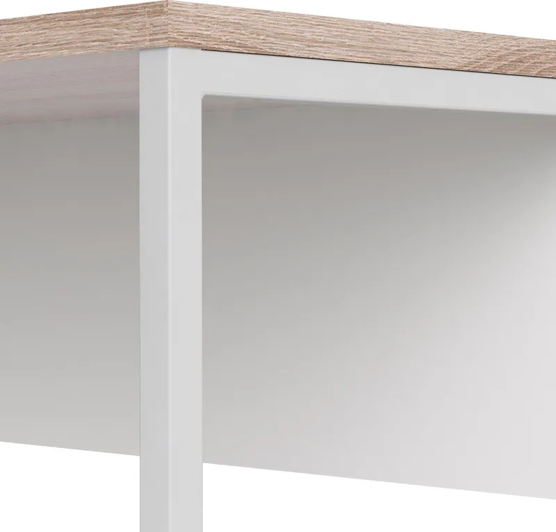 Home affaire Eckschreibtisch Plus, Schreibtisch mit vielen Stauraummöglichkeiten, Gestell aus Metall, Weiß, – Produktbild 1 von 5