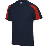 Just Cool Just Cool Contrast Cool T-Shirt Recyceltes Polyester Atmungsaktiv Vegan, Navy/rot, – Produktbild 1 von 1