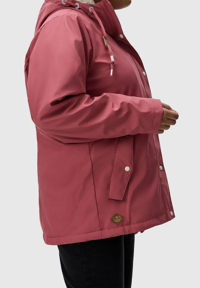 ragwear ragwear Regenjacke Marge warm gefütterter Damen Winter Regenmantel, Rosa, – Produktbild 5 von 5