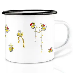 LIGARTI Emaille Tasse – Weihnachtsbienen – LIGARTI Tiermanufaktur – Produktbild 1 von 1