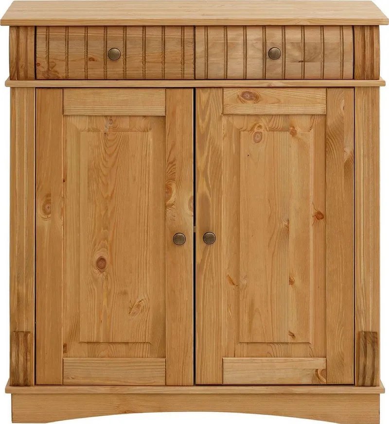OTTO home Kommode Teresa Sideboard nur 2 Schubkästen, aus massiver Kiefer Breite 84 cm, Höhe 90 cm, FSC®, Beige, – Produktbild 3 von 5