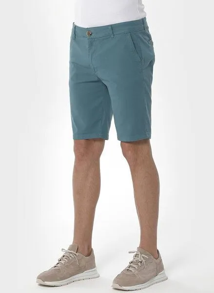 ORGANICATION ORGANICATION Slim Chino-Shorts aus Bio-Baumwolle, Grün(perol green), – Produktbild 3 von 3