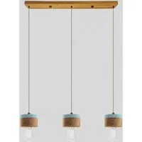 ALMUT von Wildheim ALMUT von Wildheim 3er Pendelleuchte aus Eichenholz Pastelltöne im skandinavischen Design, Pastellblau, – Produktbild 1 von 1