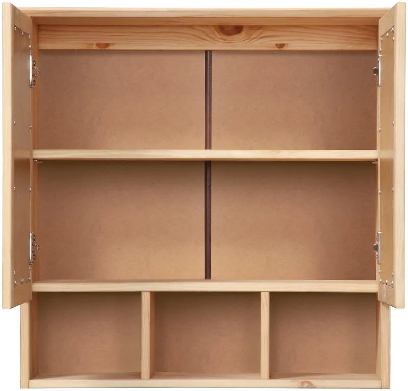 welltime Spiegelschrank Landhaus Sylt Badschrank, Badmöbel, FSC®-zertifiziert Breite 62,5 cm, aus Massivholz, MADE IN EUROPE, Braun, – Produktbild 1 von 5