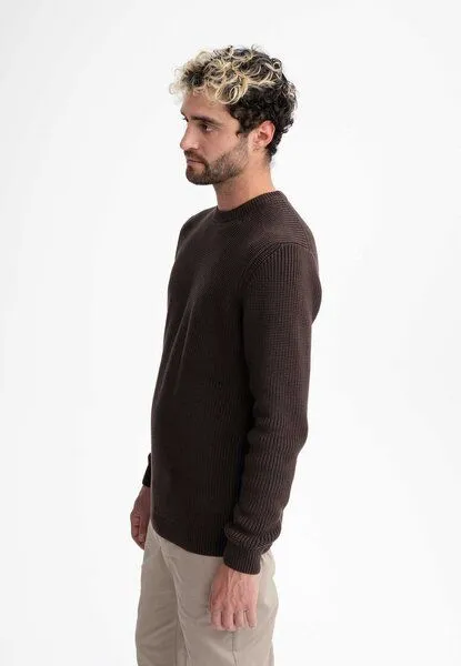 MELA MELA Strickpullover RAVI aus 100% Bio-Baumwolle, Dunkelbraun, – Produktbild 2 von 4