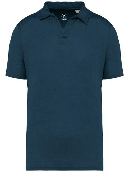 YTWOO YTWOO Herren Polohemd aus 100% Leinen, Dunkelblau, – Produktbild 1 von 3