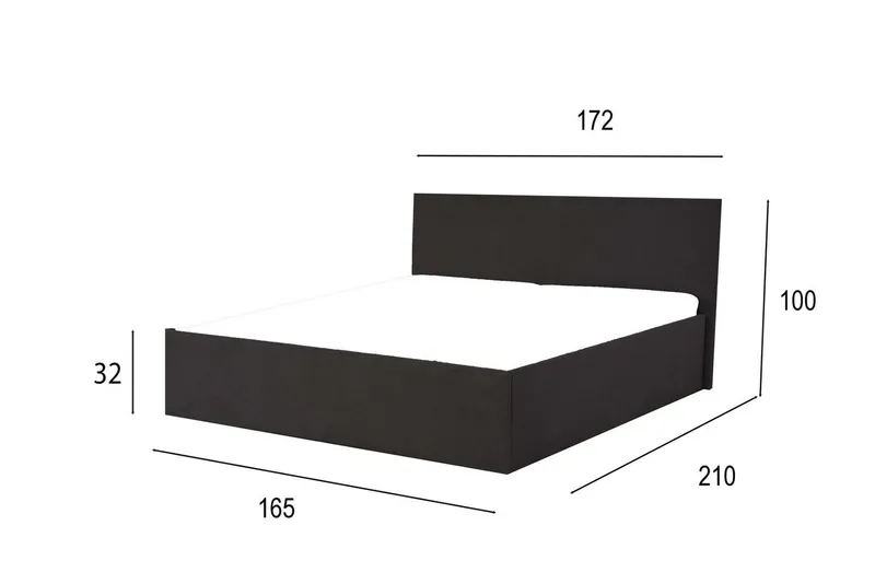 Halmon Schlafkomfort Betten Polsterbett Gent (Mit Stauraum unter der Liegefläche, erhältlich in 6 Größen und attraktiven Farben mit oder ohne Matratze), Seitenhöhe 32 cm, inkl. Lattenrost bei Ausführung mit Matratze, Beige, – Produktbild 3 von 4