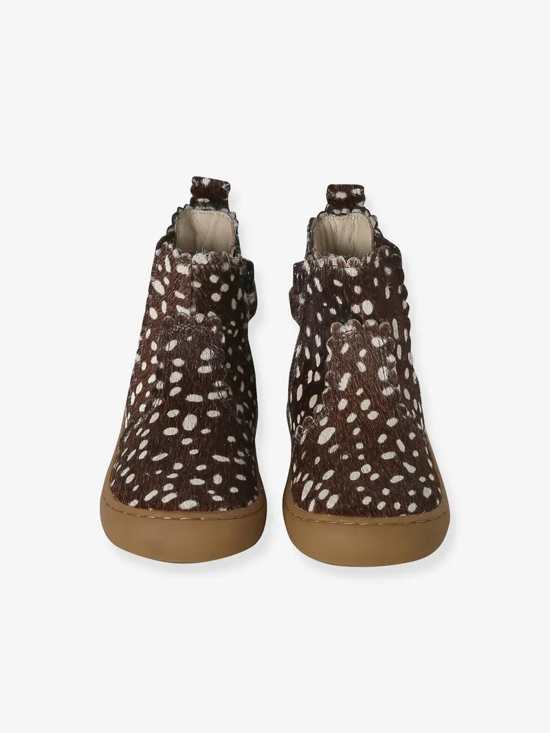 Vertbaudet Vertbaudet Baby Chelsea-Boots aus Leder mit Reißverschluss, Dunkelbraun, – Produktbild 4 von 4