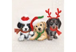 Ambiente Luxury Paper Products Papierserviette, Servietten Papier 33x33cm 3-lagig mit Weihnachtswelpen Motiv 20 Stück – Produktbild 1 von 1