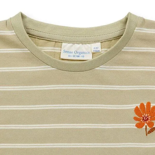 Sense Organics sense-organics Shirt Dora von Sense Organics, Schilfgrün/geringelt, – Produktbild 2 von 4
