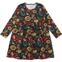Walkiddy Baby Kleid Langarm – Anthrazit mit buntem Blumenmuster, weich & bequem | von Walkiddy – Produktbild 1 von 1