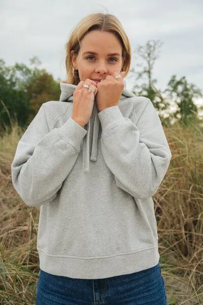 SALZWASSER SANNA – Hoodie (Damen) aus 100% Bio-Baumwolle (GOTS) von SALZWASSER, Hellgrau (grau), – Produktbild 1 von 4