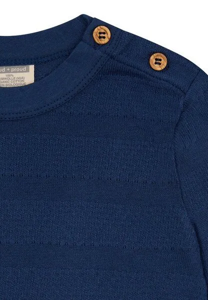loud + proud loud + proud Babys & Kinder Shirt Jacquard, GOTS-zertifiziert, Ultramarine(blau), – Produktbild 2 von 2