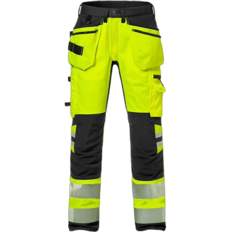 Fristads Sichtbare Arbeits Hose Klasse 2 Fristads Outdoor 2707 PLU, Gelb, – Produktbild 2 von 2