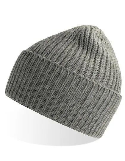 Atlantis Headwear Atlantis Headwear grob gestrickte Beanie-Mütze aus Polylana®-Garn, Hellgrau melange, – Produktbild 2 von 3