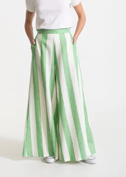 De IONESCU De IONESCU Damen vegan Hose Palazzo Leinen Gestreift – Produktbild 1 von 1