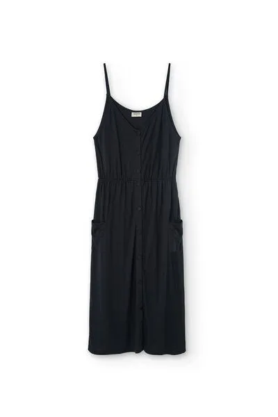 TIRALAHILACHA TIRALAHILACHA Hiara Tencel midi dress, Schwarz, – Produktbild 4 von 4
