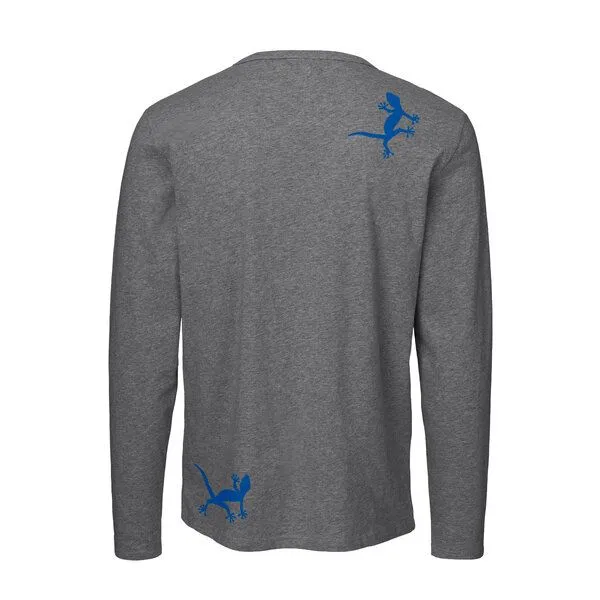 HANDGEDRUCKT HANDGEDRUCKT "Geckos" Männer Longsleeve, Grau, – Produktbild 2 von 3